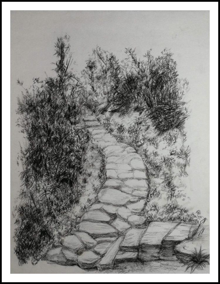 我校高一美术班张谷英村写生作品之一八画室作品集